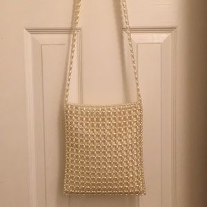 Vintage White Pearltone Beaded Purse